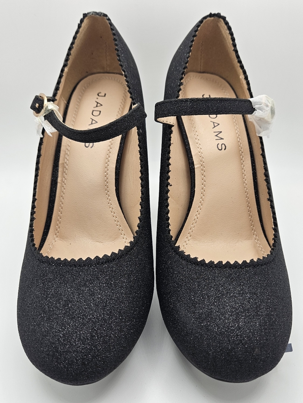 NIB J. Adams Honey Pumps In Black Glitter Size 7